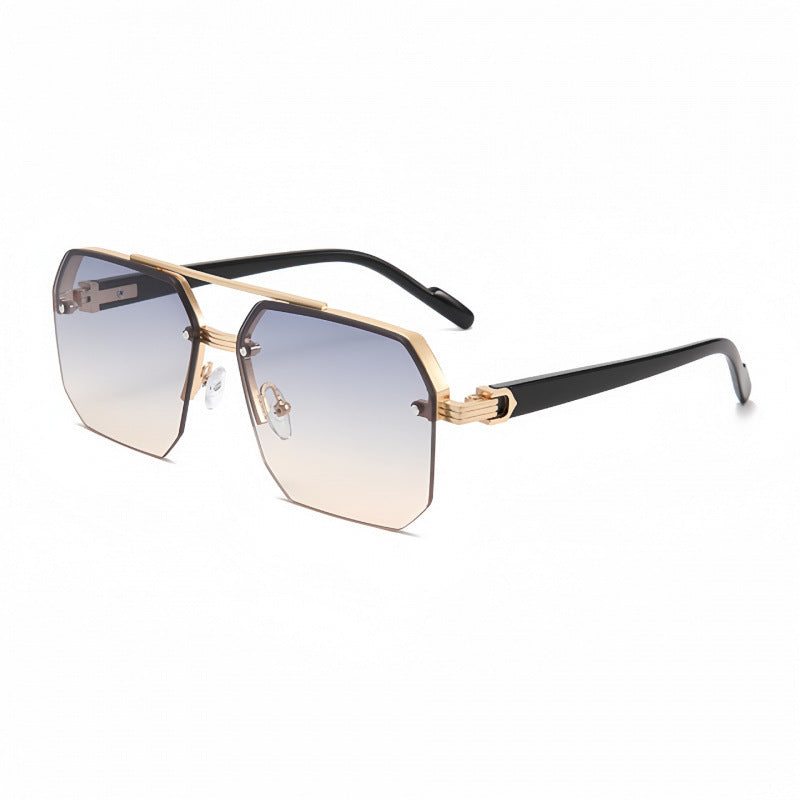 Wholesale Men's driving big face thin UV protection half frame sunglasses